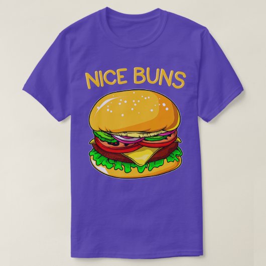 Funny Burger Hamburger Cheeseburger Nice Buns Puff T-Shirt (Design vorne)