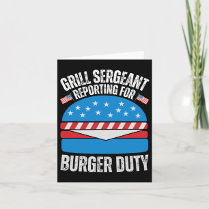 Funny Burger liebt die amerikanische Flagge Happy Karte