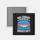 Funny Burger liebt die amerikanische Flagge Happy  Magnet (Vorderseite/Rückseite)