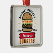 Funny Burgers Individuelle Name Ornament (Rechts)