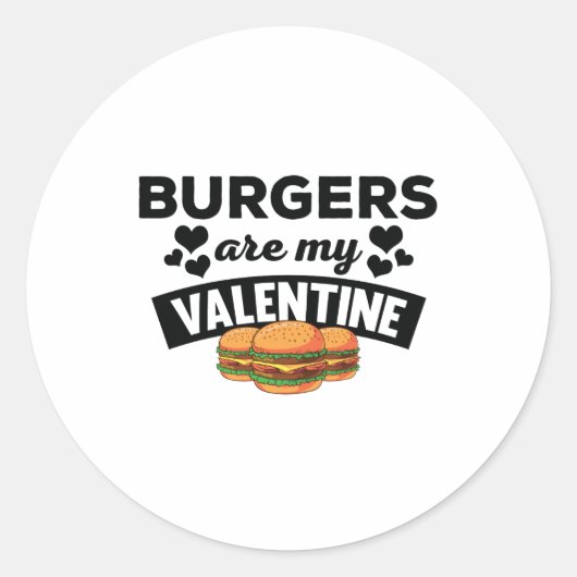 Funny Burgers sind mein Valentinziffersticker Runder Aufkleber (Vorderseite)