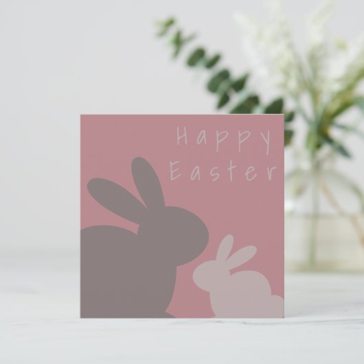 Funny Burgundy Bunny Custom Text (Stehend Vorderseite)