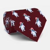 Funny Burgundy Pinguin Krawatte für Tierfreunde (Gerollt)
