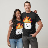 Funny Burning Marshmallow Camping T-Shirt (Unisex)