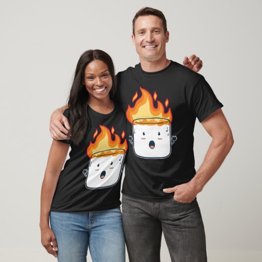Funny Burning Marshmallow Camping T-Shirt (Unisex)