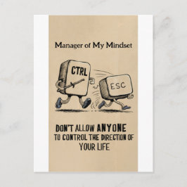 Funny Büro Humor: Manager von My Mindset Postcard Feiertagspostkarte