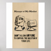 Funny Büro Humor: Manager von My Mindset Poster (Vorne)