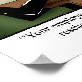 Funny Büro Humor Poster "Mitarbeiterbewertung" (Ecke)