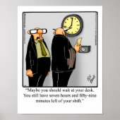 Funny Büro Humor Poster "Time Clock" (Vorne)