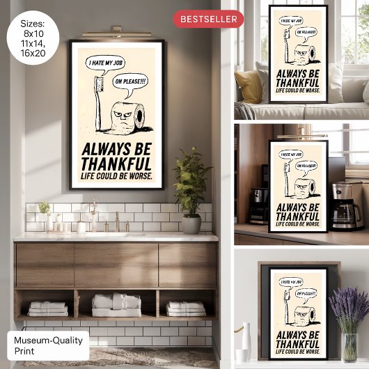 Funny Büro Humor: Toothbrush & Toilet Paper Art Poster