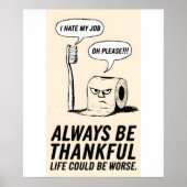 Funny Büro Humor: Toothbrush & Toilet Paper Art Poster (Vorne)