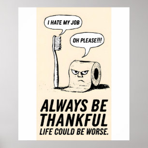 Funny Büro Humor: Toothbrush & Toilet Paper Art Poster