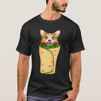 Funny Burrito Corgi Dog Mexiko Sombrero Fiesta832 T-Shirt