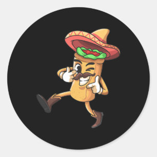 Funny Burrito Mexican Cinco De Mayo Fiesta Kostüm Runder Aufkleber