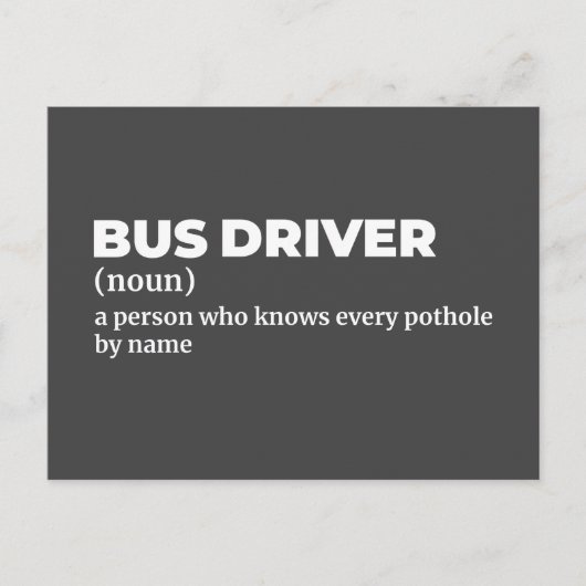 Funny Bus Operator bedeutet Geschenk Postkarte (Vorderseite)