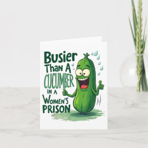 Funny Business als ein Gurken in einem Frauengefän Karte