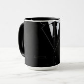 Funny Business Boss Tasse mit Black Anzug und Kraw (Vorderseite Links)