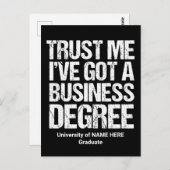 Funny Business School Abschluss Custom Uni Postkarte (Vorne/Hinten)