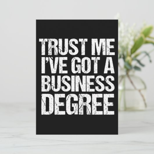 Funny Business School Abschluss Personalisiert Gra Karte (Stehend Vorderseite)