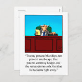 Funny Business Spaß Weihnachts Postcard Feiertagspostkarte (Vorne/Hinten)