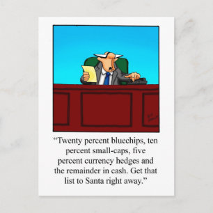 Funny Business Spaß Weihnachts Postcard Feiertagspostkarte