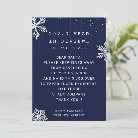 Funny Business Year in Review Engineer Weihnachten (Stehend Vorderseite)