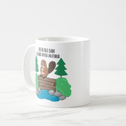 Funny Busy Beaver Dam Project Kaffeetasse (Vorderseite Links)