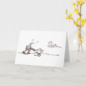 Funny Busy Cartoon Ant Pushing Wheelbarrow Karte (Gelbe Blume)
