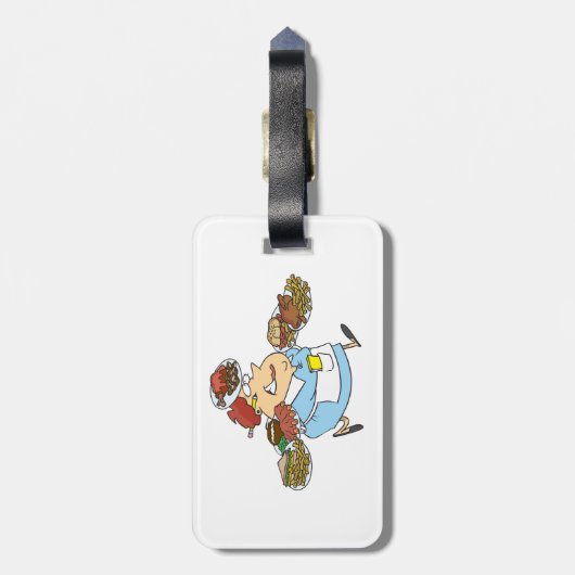 Funny Busy Waitress Overworked Server Gepäckanhänger (Rückseite vertikal)