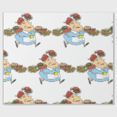 Funny Busy Waitress Overworked Server Geschenkpapier (Flach)