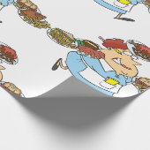 Funny Busy Waitress Overworked Server Geschenkpapier (Ecke)