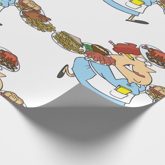 Funny Busy Waitress Overworked Server Geschenkpapier (Ecke)