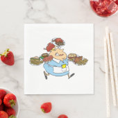 Funny Busy Waitress Overworked Server Serviette (Beispiel)