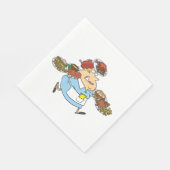 Funny Busy Waitress Overworked Server Serviette (Ecke)