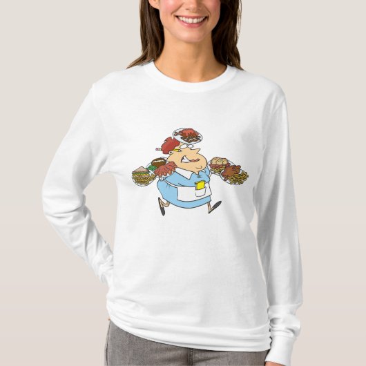 Funny Busy Waitress Overworked Server T-Shirt (Vorderseite)