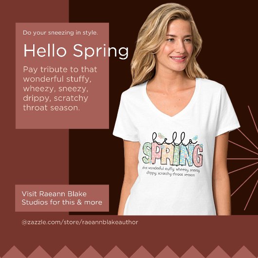 Funny but True Hello Spring V-Neck T - Shirt