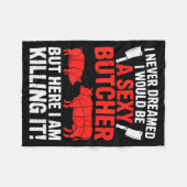 Funny Butcher Design For Men Women Butchery Meat B Fleecedecke (Vorderseite (Horizontal))