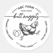 Funny Butt nuggets egg carton label Runder Aufkleber (Vorderseite)