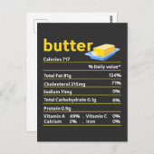 Funny Butter Nutrition Fakten Fett Spaß Postkarte (Vorne/Hinten)