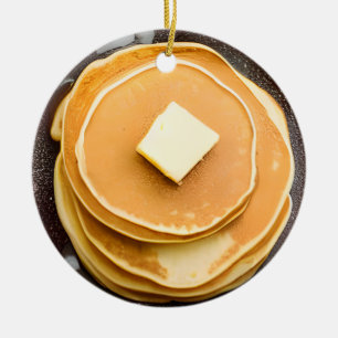Funny Buttered Pancakes Puff Weihnachten Keramik Ornament