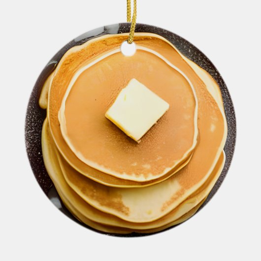 Funny Buttered Pancakes Puff Weihnachten Keramik Ornament (Vorne)