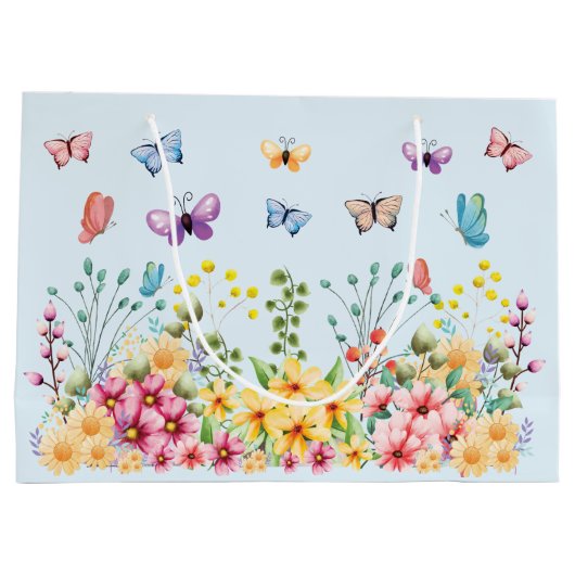 Funny Butterflies Happy Oaster Day Große Geschenktüte (Rückseite)