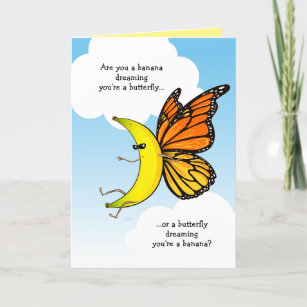 Funny Butterfly Banana Happy Geburtstag Gruß Karte