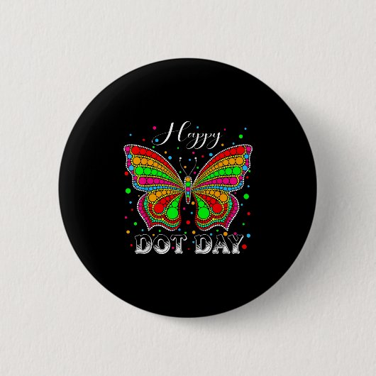 Funny Butterfly Lover Polka Dots Happy Dot Day Boy Button (Vorderseite)