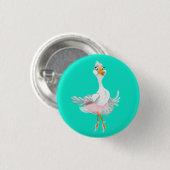 Funny Button mit Ballerina Duck - Ihre Farben (Vorne & Hinten)
