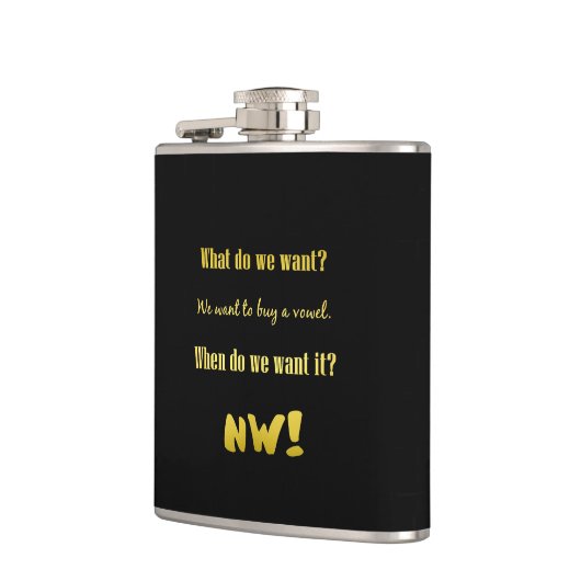 Funny Buy a Vowel — Now! Flachmann (Links)