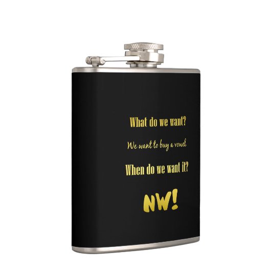 Funny Buy a Vowel — Now! Flachmann (Rechts)