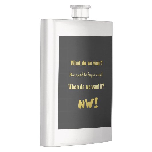 Funny Buy a Vowel — Now! Flachmann (Rechts)