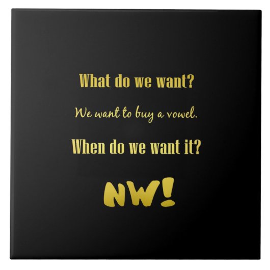 Funny Buy a Vowel — Now! Fliese (Vorderseite)