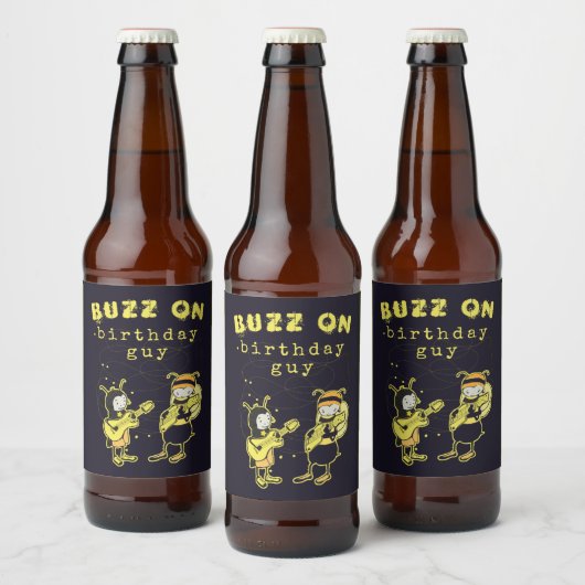 Funny Buzz auf Rock Alberner Niedliche Geburtstag  Bierflaschenetikett (Flaschen)